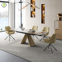 Table à manger télescopique moderne et luxueuse pour la maison Table mobile simple et peu encombrante Table à manger rectangulaire simple et moderne