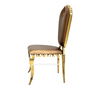 Mobilier royal chaises de <span class=keywords><strong>salle</strong></span> de banquet de mariage en métal chaise de banquet en or pour réception de mariage contemporaine - Product Image 6
