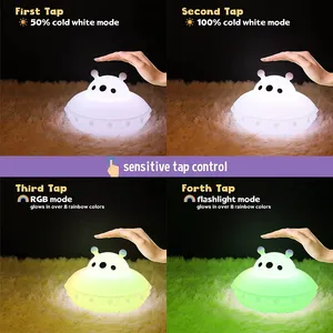 Luminaria Kid LED Bebe Tomada Caterpillar novità <span class=keywords><strong>lampada</strong></span> in Silicone commutata piccola eccentrica <span class=keywords><strong>lampada</strong></span> da notte Veilleuse UFO <span class=keywords><strong>lampada</strong></span> da notte - Product Image 4