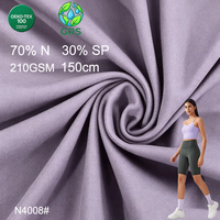 Tissu de sport et yoga double face respirant et extensible en brocart tricoté doux, 30 % élasthanne, 70 % nylon, poids moyen, 210 GSM, vente en gros