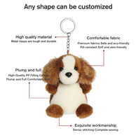 Porte-clés en peluche personnalisé tendance, 12 cm, motif animal chiot dessin animé, en coton doux, avec logo couleur personnalisé, unisexe, cadeau promotionnel