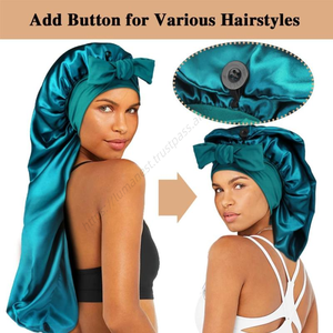 หมวกคลุมผมซาตินสั่งทำพร้อมโลโก้ขายส่ง พร้อมแถบยางยืด หมวกคลุมผมยาวสำหรับนอน ปิดผมถักเปีย ผลิตภัณฑ์สมาร์ทโฮม - Product Image 5