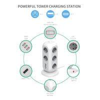 Bloc multiprise mural de bureau multifonctionnel standard européen avec ports USB et Type-C