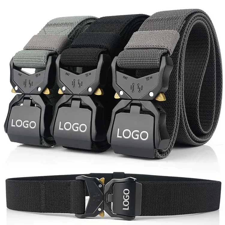 High quality custom nylon tyle tactical belt Outdoor sports Quick release Metal Buckle
