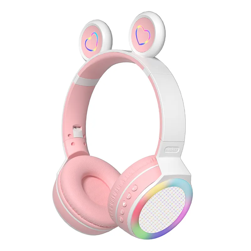 NEW design V5.0 Bluetooth headset gift box customize LED kids girls boys mouse ear headphone earphone