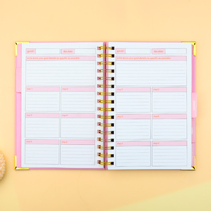 Design haut de gamme rose <span class=keywords><strong>2025</strong></span> planificateur spirale couverture rigide objectifs hebdomadaires non datés planificateur Agenda planificateur Journal cahiers - Product Image 5