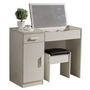 Set di Mobili per Camera da Letto con Toletta Marrone e Specchio per Trucco - Product Image 2