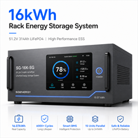 Batterie de rack de serveur LiFePO4 51,2 V 314 Ah 16 kWh avec écran tactile LCD 5 pouces, auto-chauffante, 6000+ cycles, cellules EVE de qualité A pour stockage d'énergie