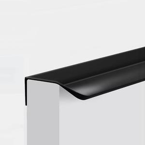 Resonance Hidden <b>Cabinet</b> Handle Flat Black Modern Minimalist Surface Mount Easy Installation Furniture Hardware - Product Image 1