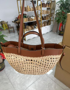 <span class=keywords><strong>Borsa</strong></span> Tote da <span class=keywords><strong>Donna</strong></span> di Lusso in Pelle di Vacchetta di Grande Capienza, <span class=keywords><strong>Borsa</strong></span> Tote Casual in Paglia dal Design di Nicchia, <span class=keywords><strong>Borsa</strong></span> <span class=keywords><strong>Estiva</strong></span> da Spiaggia per <span class=keywords><strong>Donna</strong></span> - Product Image 4