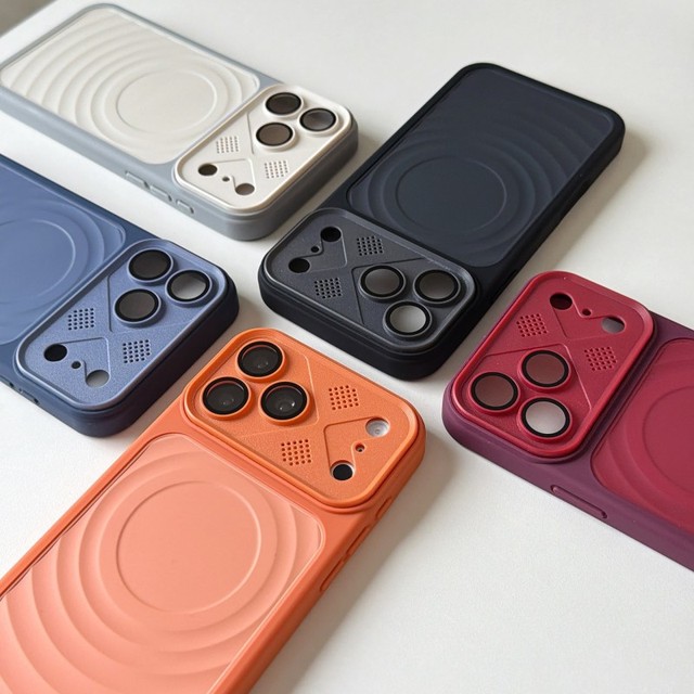 Original Color 3D Wave Design Magnetic Conversion Phone case for iPhone 17 16 15 Pro Max Matte Frosted Lens Protect Back Cover