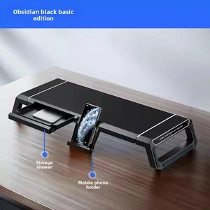 Support de Bureau Multifonctionnel pour Écran d'Ordinateur, Rehausseur Pliable avec Base de Rangement et Support Téléphone, Inclinaison à 90 Degrés - Product Image 2