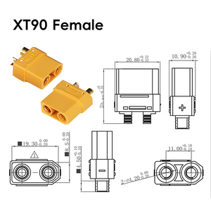 カスタムXT90 XT90Hケーブルハーネス 2ピンコネクタ オス・メス PA66 ソフトシリコンワイヤー付き ドローン電子機器用 - Product Image 2