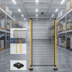 Recinzione <span class=keywords><strong>di</strong></span> Sicurezza Modulare per Robot, Pannello in Rete Metallica Gialla con Base Bullonata per Uso Industriale - Product Image 1