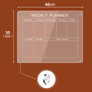 Pizarra Magnética de Acrílico Transparente para Borrado en Seco, Calendario de Pared Reutilizable, Pizarra Blanca de Acrílico Personalizada para Refrigerador - Product Image 1