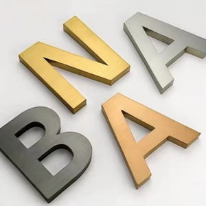 Insegna Elettronica 3D <span class=keywords><strong>in</strong></span> <span class=keywords><strong>Metallo</strong></span> Acciaio Inox con Logo per Ufficio, Azienda, Negozio, Pubblicità - Product Image 1