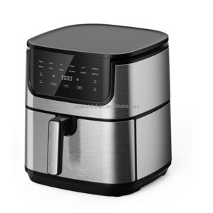 Nouvelles friteuses Airfryers <span class=keywords><strong>Grande</strong></span> <span class=keywords><strong>capacité</strong></span> 6L 8L 9L 10L Friteuse carrée avec deux éléments chauffants Friteuses intelligentes entièrement en acier inoxydable - Product Image 5