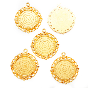 Vòng cổ quyến rũ tự làm thiết lập Cabochon Cameo cơ sở khay bezel trống phù hợp với 25*25mm cabochons đồ trang sức làm 43*38mm <span class=keywords><strong>C74</strong></span> - Product Image 6