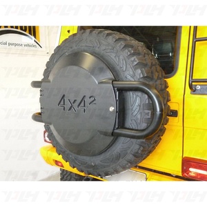Cubierta de neumático de <span class=keywords><strong>rueda</strong></span> de repuesto de estilo W463 <span class=keywords><strong>4X4</strong></span> de fibra de carbono con soportes para piezas todoterreno de coche clase G W463 1990 ~ 2018y - Product Image 4