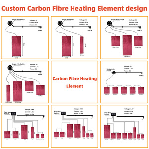 Usine directe 8W coussin chauffant infrarouge électrique lavable 5V/1.6A élément chauffant feuille chauffante en Fiber de carbone pour vêtements d'extérieur - Product Image 2