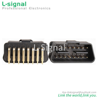 PCB Mount Automotive OBD2 16Pin 90 Degree Male Plug Connector für Truck