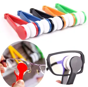 Portable Multifunctional Glasses Cleaning Rub Mini Microfiber Spectacles Eye Glasses Cleaner Brush