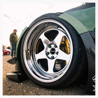 Juego de 2 Rines Cóncavos Cromados de 16-22 Pulgadas, PCD4x100 5x114.3 5x130, ET Personalizado, Estilo JDM Retro para Modificación de Autos de Pasajeros