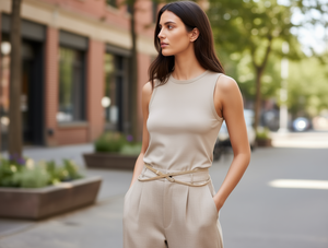 Catena Elastica da Donna in Lega d'Acciaio con Strass, Placcata Oro, Gioiello per il Corpo Glamour da Festa, Lunghezza Standard - Product Image 2