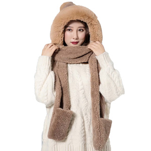 Écharpe de costume chaud d'hiver Offre Spéciale, gants chauds d'extérieur d'hiver, écharpe en fausse fourrure - Product Image 1