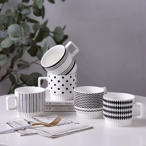 New Style Hot Selling Nordic Minimalist Hepburn Style <b>Stacked</b> High Handmade Porcelain Mug Business Gifts Customizable Colors - Product Image 2