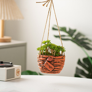 Vase en céramique fait main, panier mural suspendu pour plantes de balcon, plantes araignées et autres plantes en <span class=keywords><strong>pot</strong></span> - Product Image 3