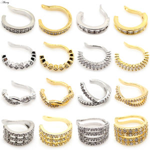 Alisouy 1pc <span class=keywords><strong>Helix</strong></span> Cartilage Conch Fake Piercing Jewelry Ajustable CZ Zircon Crystal Ear Cuff Non Piercing Conch Cuff Earring - Product Image 1