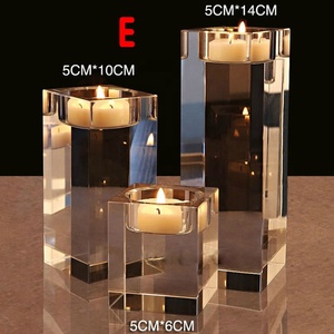 European Style Square Crystal Candle Holder <strong>Glass</strong> <strong>Candlestick</strong> for Party Home Wedding Decoration - Product Image 5
