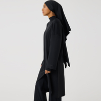 Haut de sport musulman islamique modeste personnalisé pour femmes - Spandex/Polyester Séchage rapide UPF50 Couleur unie Coupe ample