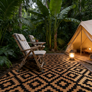 Tapis de patio réversible de haute qualité pour camping-car, 100 % polypropylène - Product Image 1