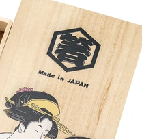 ชุดตะเกียบลายอุกิโยะเอะ 5 คู่ พร้อมกล่องไม้เพาโลเนีย - Product Image 3