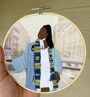 Regalos promocionales para el Día de la Madre, retratos personalizados bordados a mano en algodón, obras de arte familiares y de parejas.