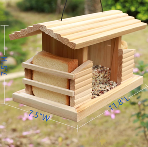 Açık asılı ahşap kuş tohum besleyici ahşap <span class=keywords><strong>Suet</strong></span> kafesi ile vahşi kuş besleyici - Product Image 5