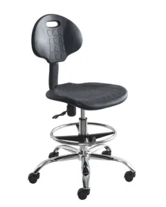 Kursi laboratorium harga bagus, kursi kantor tinggi dapat diputar PU kulit SENDIRI nyaman dan dapat disesuaikan
