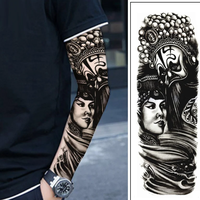 Pegatina de tatuaje temporal segura de alta calidad diseño Tribal de brazo completo para hombres y mujeres Aplicación de papel blanco para estilo Sexy al por mayor