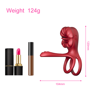 جهاز محاكاة جنسي فموي قابل للارتداء مع تحكم عن بعد وتطبيق ذكاء اصطناعي، حلقة قضيب مزدوجة هزازة - Product Image 5