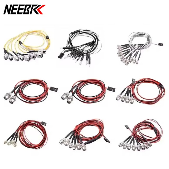 NEEBRC RC LED Light Kit Plastic Headlamps Taillights for 1/10 1/8 1/12 RC Cars Trucks Crawler Drift Cars for HSP HPI MN99