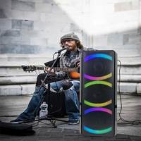 Altavoz Portátil de 70W de Alta Potencia con Batería Integrada, Iluminación LED RGB, Carga Inalámbrica, para Exteriores, Hogar y Fiestas