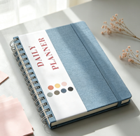 Agenda quotidien personnalisable, reliure spirale, couverture rigide en cuir, mini carnet mignon, 80 feuilles, portable, pour étudiants et école