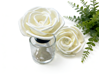 Diffuseur de parfum à fleurs en bois de sola avec coton, diamètre 6 cm et 8 cm, recharge d'huile essentielle, fleurs artisanales en bois de sola
