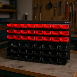 Organizador de Piezas Vevor para Montar en la Pared, con 48 Compartimentos, de Plástico, para Almacenamiento de Herramientas en Garaje o Taller, con Bandejas Desmontables, Diseño Industrial - Product Image 2