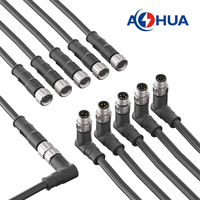 3P 4P 5P 6P 8P Fil à Fil/Fil à Panneau Type Mâle à Femelle Coude/Câble d'Extension avec Connecteur M08 Fil Led Moulé