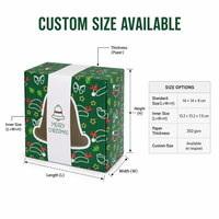 Boîtes rigides personnalisées pour Noël avec couvercle fenêtré, pelliculage mat et inserts en EVA pour l'emballage cadeau de gants et mitaines d'hiver