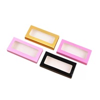 Boîtes en papier rose pâle pour bandes de cils, boîtes à cils vides, boîte d'emballage pour cils noir, or, rose avec supports pour cils
