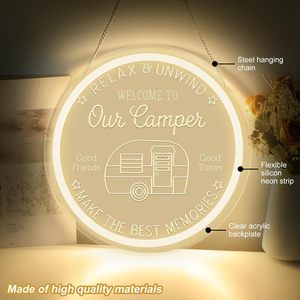Camper Letreros Neon LED indoor hanging ambient light shop <b>sign</b> wall decoration light entrance indicator light luminous <b>sign</b> - Product Image 2